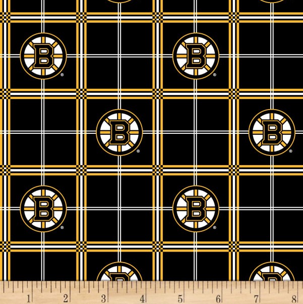 Boston Bruin Box Plaid Flannel - Click Image to Close